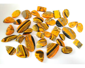 Pierres précieuses cabochons en jaspe abeille naturel, pierres éthiques pour la création de bijoux, énergie spirituelle, guérison, vibrations positives - Product Image 1