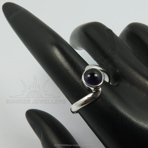 Accrocheur Belle Naturel Violet Améthyste Ronde Cabochon Gemme Style Unique Anneau Toutes Les Tailles Pur 925 Solide Sterling Sliver - Product Image 3