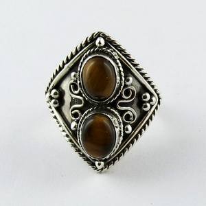 Bague en argent Sterling 925 œil de tigre à la mode, vente en gros, bijoux artisanaux en argent - Product Image 2