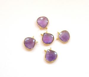 925 เงินสเตอร์ลิงธรรมชาติ Multi อัญมณีเครื่องประดับอเมทิสต์ชุบทองคู่ Bail Handmade CZ Connector - Product Image 6