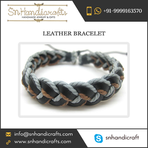 HOT SALE of Stylishly Knotted <b>Leather</b> <b>Bracelet</b> by Indian Manufacturer - Product Image 1