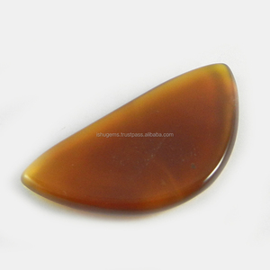 Cabujón de Calcedonia Amarilla Natural de 20x31mm, 5.35g, Estilo Media Luna, Nuevo Modelo, Última Tendencia, Gema Suelta IG0399 - Product Image 2