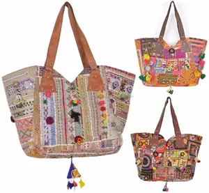 Banjara Túi afghani cổ điển chắp vá Boho <span class=keywords><strong>GYPSY</strong></span> <span class=keywords><strong>Tote</strong></span> da xử lý Ấn Độ tay thêu cổ điển Vai Túi ví túi xách - Product Image 6