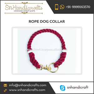 Trendy Nautical Leather Ombre Reef Knot Pink Rope Dog <b>Collar</b> in Bulk - Product Image 1