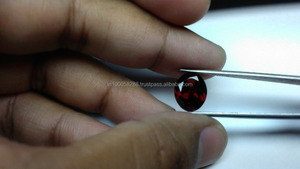 Gemas sueltas semipreciosas de granate rojo natural 100% natural, corte ovalado, rojo intenso, piedra facetada de alta calidad para la fabricación de joyas. - Product Image 3