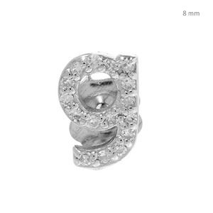 JI-pendientes de tuerca con iniciales de oro de 18k y letras del alfabeto, diamantes SI1, disponible en todos los metales, amarillo, rosa y blanco - Product Image 4