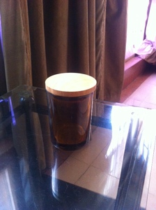 Bougeoir en verre avec couvercle en bois, pot de bougie nordique personnalisé, pot en béton mat, vente en gros, bocaux de bougie rose de noël - Product Image 5