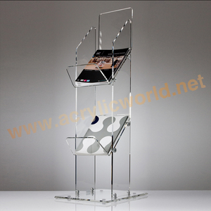 Acrylic Advertising Sign Wall <b>Mount</b> Brochure Holder with Pockets - Product Image 3