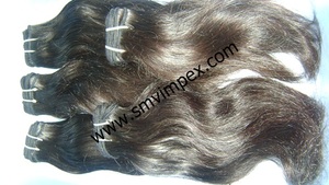 100% máquina de cabello crudo indio sin procesar cabello humano ondulado de calidad de doble trama. Cabello humano ondulado Remy DE LA India - Product Image 2