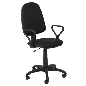 Middle back ergonomic desk computer office fabric swivel working chair with PP base Carmen PRESTIGE grey black blue graphite