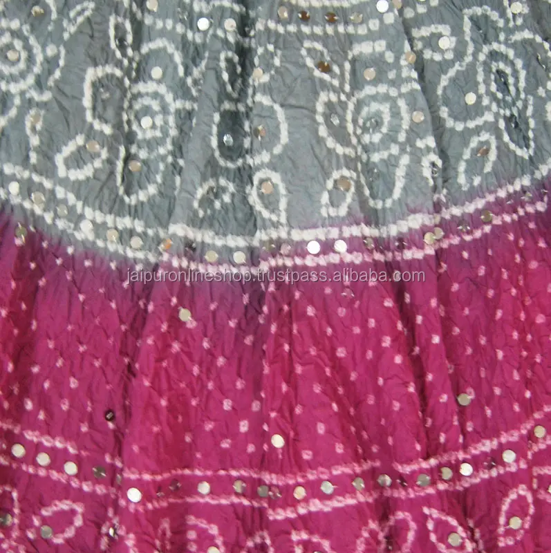 2016 New Latest Cotton Indian Bandhani Bandhej Skirt