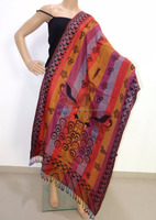 Écharpe Châle Pashmina Traditionnel en Soie Fait Main à Motif Paisley Indien, Foulard Hijab pour Femme, Cadeau d'Hiver et du Nouvel An, Vente en Gros