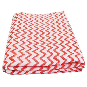 Hot bán Chất lượng cao handmade zig-zag in sang trọng cotton hữu cơ Ấn Độ bán buôn may mặc Vải bền vải