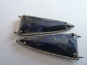 Colgantes y dijes de joyería fina de plata esterlina, collar de punta de flecha de lapislázuli a la moda con conector de diamante, joyería chapada en oro - Product Image 5