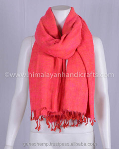 Cerise <strong>Pink</strong> Hand Loom Yak <strong>Wool</strong> <strong>Shawl</strong> HYWSM 526 - Product Image 3