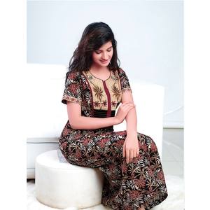 Robe de nuit romantique en mousseline de soie antistatique pour femmes, longueur plancher - Product Image 1