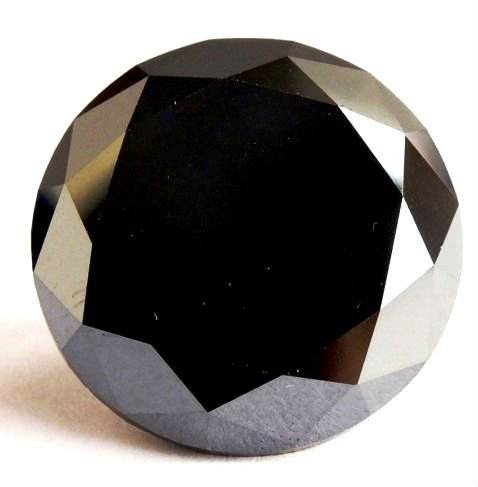 Natural Round Brilliant Jet Black Loose Diamonds from India