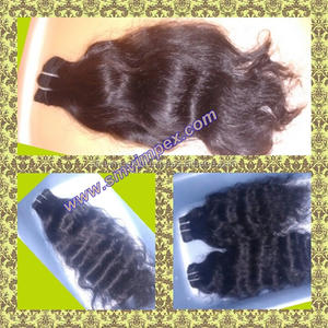 Cabello humano remy 100% virgen indio sin procesar, cabello natural marrón libre de caída, tejido de cabello de templo Trama 100% - Product Image 2