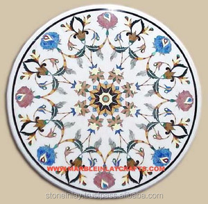Colorful Inlay <b>Marble</b> Black Tables - Product Image 1