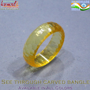 กำไลข้อมือเรซิ่นดีไซน์วินเทจแกะสลักใส - Product Image 6