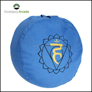 Best Quality Seven Chakra Embroidered Zafu <b>Meditation</b> <b>Cushions</b> Maroon/Black/Blue Colors Model ZNP/ZP Indian Supplier - Product Image 5