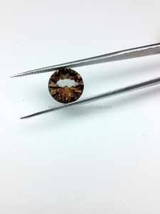 Piedras preciosas sueltas de grado superior de corte cóncavo portugués de cuarzo ahumado marrón Natural de 10x10mm para la fabricación de joyas - Product Image 2