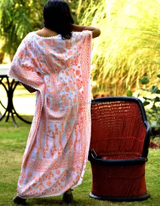 Beachwear ชุดเดรสลำลองแขนสั้นไซส์ใหญ่,ผ้าฝ้ายปักลาย Kaftan - Product Image 1