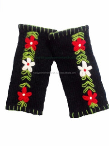 100% laine chauffe-mains pour les sports d'hiver brodés à la main unisexe gants et mitaines assortis pour le ski cyclisme sorties décontractées - Product Image 3