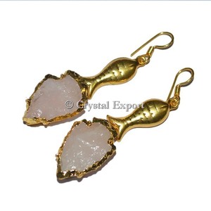 Agate Earrings : 2015 Hot Collection Gemstone Earrings Brass - Crystal Export - Product Image 3