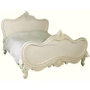 Camas de Madera Francesas Antiguas Pintadas Estilo Rococó, Muebles de Dormitorio - Product Image 1