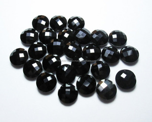 สีดำธรรมชาติสีดำ <span class=keywords><strong>Spinel</strong></span> อัญมณีหลวมรอบสดใสตัดเครื่องประดับทรงกลมทำสร้อยข้อมือสังเคราะห์ - Product Image 1