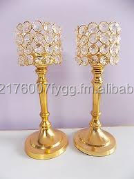 Bougeoir en cristal en or clair pour mariage, dîner et fête - Product Image 2