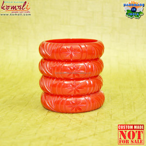 Rojo romántico fakelite baquelita joyería de la resina de brazalete - Product Image 3