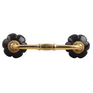 Poignée d'armoire en vrac fait à la main verre noir Melon pont en gros poignées de commode Lot Vintage tiroir porte armoire tirer - Product Image 3