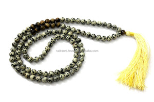 Cuentas de jaspe dálmata de tendencia para hombres 108 piedra de cristal curativa Natural anudada Yoga Mala para fiestas OEM Dropshipping - Product Image 2