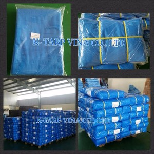 Bâche en PE bleue légère, respirante et imperméable, tissée en maille, double face, pour usage extérieur, agriculture, camping, bateau, véhicule - Product Image 6