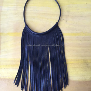 El Arte del Collar Indio Hecho a Mano con Flecos de Cuero, Collar con Flecos, Collar de Cuero, Collar para Mujer - Product Image 1