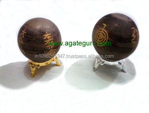 Narmada River Stone Sherel Gemstone Bola grabada con Usui Reiki Recuerdo espiritual único - Product Image 1
