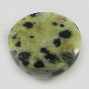 Gemas naturales de jaspe dálmata para fabricación de joyas, cabujones redondos de 14mm, 11,50 Cts, sueltas - Product Image 2