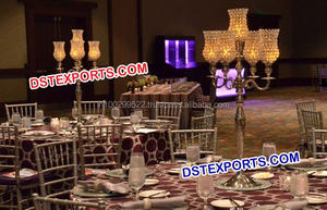 Pièces centrales de mariage en cristal, magnifique porte-bougie, centre de table en cristal décoratif - Product Image 5