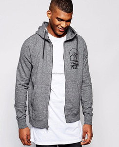 Vente en gros de sweats à capuche en coton uni pour hommes, fermeture éclair contrastée imperméable, logo personnalisé OEM, streetwear d'hiver - Product Image 2