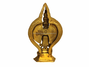 Fabriqué à la main en laiton indien doré Bronze Lokeshwar grande statue de culte de dieu en laiton - Product Image 5