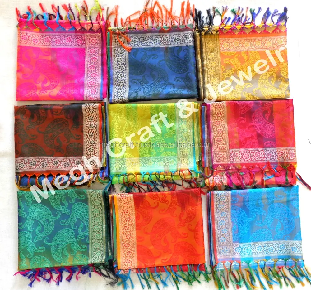 Pakistani Xaile-Indiano de Seda do Xaile/Roubou/Scarf-Seda Xaile Reversível-Desgaste Do Inverno-Xale Roubou