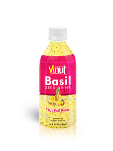 Vietnam Fresh Squeezed 350ml Daily Fruit Juice Semillas de albahaca natural y sabor a fresa Puré certificado Halal en botella - Product Image 6