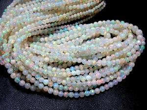 ลูกปัดหินโอปอลเอธิโอเปียไฟลูกปัดกลมเรียบ3-5มม. ลูกปัดโอปอลเอธิโอเปีย - Product Image 4