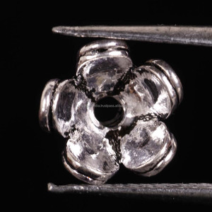 Accesorios de joyería tradicional, tapa espaciadora redonda de Plata de Ley 925 pura sólida, cuentas sueltas, venta a granel, cuentas sueltas de Metal plateado - Product Image 2