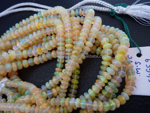 Welo perles de pierre Rondell opale éthiopienne pierre Rondell polie lisse pour la fabrication de bijoux - Product Image 2