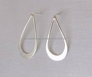 Pendientes de Plata de Ley 925 con Baño de Oro, Engaste de Bisel, Clásicos, Elegantes, Minimalistas, Ovalados, para Mujer, Bonito Regalo de Aniversario o Fiesta - Product Image 2