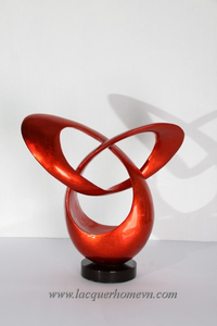 ประติมากรรมโพลีเรซิ่นเคลือบแล็กเกอร์ที่ HT3622ของตกแต่งบ้านรูปใบไม้ทำมือในเวียดนาม-T lacquerhomevn.com สำหรับผลิตภัณฑ์อื่นๆ! - Product Image 4