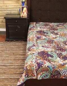 Nuevo edredón Paisley Kantha hecho a mano Paisley Kantha funda de cama colcha de algodón indio - Product Image 1